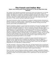 French And Indian War Summary And Worksheets War Summary Worksheets