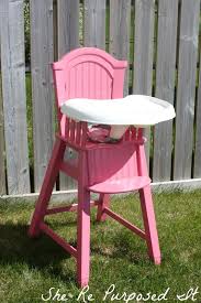 She Re Purposed It Pink Highchair Outdoor Folding Chairs High Chair Chair