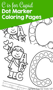 While you can get the hang of coloring with any type of marker, to get the really nice results you see posted on instagram and facebook, you'll want to use. C Is For Cupid Dot Marker Coloring Pages Simple Fun For Kids Vip