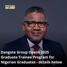 Dangote Group has opened its 2025 Graduate Trainee Program. Full details in  comments.