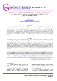 Kecakapan ict (information and communication technology skills). Pdf Peningkatan Kompetensi Guru Menggunakan Teknologi Informasi Dan Komunikasi Tik Dalam Pembelajaran Di Sekolah Dasar Melalui Supervisi Klinis