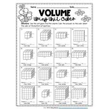 Finding Volume Using Unit Cubes Color By Number Spring Theme Finding Volume Volume Worksheets Spring Theme