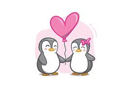 600x440 happy valentines day pictures to draw. Hand Draw Valentine S Day Penguin Couple Grafik Von Si Jalembe Creative Fabrica