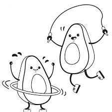 Kawaii cute avocado coloring pages. Avocado Coloring Pages Real Avocado And Kawaii Print For Free