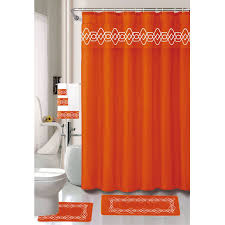 Rust Embroidered Floral 18 Piece Bathroom Set Rugs Shower Curtain Hooks Towels
