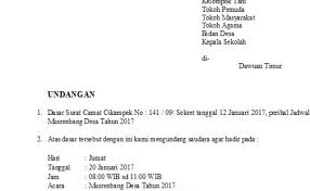 Pengurus karang taruna bina pemuda desa karang layung, kecamatan bojongsoang, kabupaten bandung. Contoh Surat Undangan Rapat Musrenbang Desa Sample Surat Cute766
