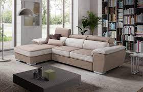 Ampi cuscini di seduta e meccanismi relax assicurano il comfort assoluto chi si accomoda su questo divano, disponibile anche in versione trasformabile in letto. Divano Letto Scorrevole Con Chaise Longue E Pouf Estraibile Nazionale Salotti