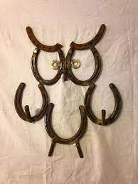 Horseshoe Owl Wall Hanging Hat Rack Coat Rack Baseball Etsy In 2020 Owl Wall Hanging Welding Art Hanging Hats