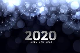 New year 2020 is time for fresh start, be cheerful, take up a hobby, get fit or tend to your home gardens. Free Vector 2020 New Year Firework Glowing Bokeh Greeting Card Design