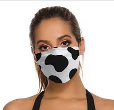 Black And White Leopard Print Face Mask Black White Cow Animal Print Fun Face Masks Washable Reuseable Etsy In 2020 White Cow Face Cover Mask