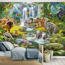 They are the perfect solution to the room with no view. Jungle Adventure Wall Mural Walltastic Jungle Animals Wall Art Mural