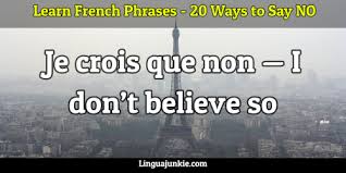 This statement is the basic way of saying yes and can be used in just about any circumstance, regardless of how formal or informal the conversation is. Say No In French 20 Words Phrases For No