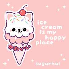 Share the best gifs now >>>. Ice Cream Kitty Kawaii Quotes Kawaii Clipart Cute Backgrounds