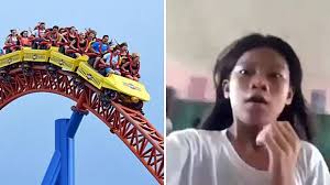 Liat deh ekspresi cewek di kursi nomor dua sebelah kiri, lucu banget :d. Tak Kesampaian Naik Roller Coaster Aksi Siswi Ini Kocak Keepo Me Line Today