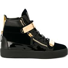 Black And Gold Sneakers Mens Giuseppe Zanotti Design Gold Embellished High Top Sneakers 3 245 Ils Liked On Polyv Mens High Top Shoes Giuseppe Zanotti Mens Shoes Men S High Top Sneakers