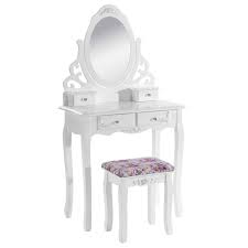 Novamobili adam & candy table + chair 05. Wooden Dressing Table With Mirror Stool 4 Drawers Model Oval Woltu Eu
