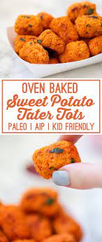 Baked Sweet Potato Tater Tots Paleo Aip Recipe Sweet Potato Tater Tots Tater Tot Sweet Potato Tots