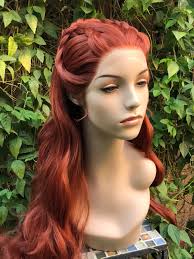 Peluca de Sansa Stark de Juego de Tronos, temporada 7, con encaje frontal