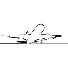 Airplane One Line Art Drawing Vector Illustration In 2020 Line Art Drawings Line Illustration Airplane Sketch