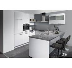 complete keuken type trend lack bestaande uit schiereiland met bargedeelte brede lades met binnenlade bovenkasten met designglas keuken afzuigkap hoek kast