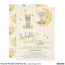 Neutral Twinkle Little Star Animals Baby Shower Invitation Zazzle Com Animal Baby Shower Invitations Baby Shower Invitations Animal Baby Shower