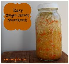 Easy Homemade Ginger Carrot Sauerkraut Savory Lotus