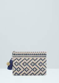 Clutch Yute Jacquard Mujer Mango Mexico Tig Isi Orguler Orme Cantalar Debriyaj Canta