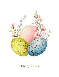 Watercolor Easter Spring Clipart Decorative Eggs And Spring Floral Wreaths Holiday Clipart Easter Invitation Easter Png In 2021 Easter Illustration Easter Paintings Easter Art