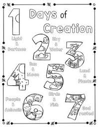 Days Of Creation Coloring Page And Handwriting Practice | Bible For Kids,  Creation Bible Crafts, Creation Bible