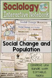 Social Change And Population Sociology Interactive Notebook Unit Bundle Sociology Interactive Notebooks Social Studies Lesson