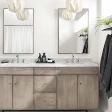When your bathroom is short on space, the right vanity can help you live larger within your limited square the vanity's storage is supplemented by a recessed medicine cabinet disguised with a framed mirror. Room Board Hudson Bathroom Vanity Cabinets Modern Bathroom Vanities Modern Bath Furniture Modern Bathroom Bathroom Vanity Cabinets Bathroom Vanity