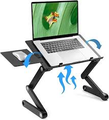 amazon com loryergo adjustable laptop stand laptop table stand with 2 cpu cooling fans portable lapto portable laptop desk laptop desk for bed laptop stand