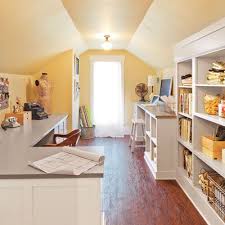 Check out these home art studio ideas and organizational hacks to get started! 47 Studio Sewing Room Redesign Ideas Sewing Room Sewing Rooms Craft Room Office