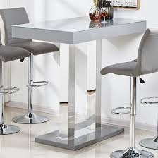 Caprice Glass Bar Table In Grey And Stainless Steel Support Furniture In Fashion Glass Bar Table Bar Table Glass Bar