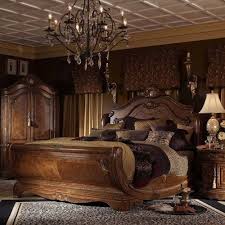 Cortina Queen Traditional Cherry Sleigh Bed By Michael Amini At Olinde S Furniture Sleigh Bedroom Set Sleigh Beds Bedroom Set