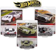 Hot Wheels Premium 1:43 3 Araçlık Set Nissan Skyline, Mercedes AMG, Porsche  911 - idefix