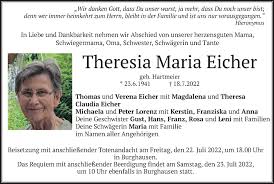 Traueranzeigen von Theresia Maria Eicher
