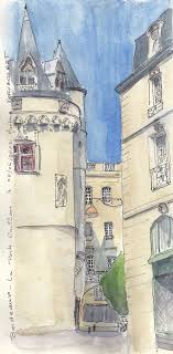 Bordeaux Rencontre Usk France La Porte Cailhau 2 Urban Sketching Building Illustration Architecture Sketch