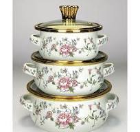 Chinese Black Decorative Metal Cast Iron Enamel Tea Pot Set