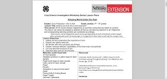 Crop Science Investigation Workshop Series Lesson Plans Amazing World Under Our Feet Intro To Soil Plant Science Lesson Plans How To Plan