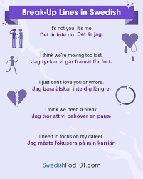 Break Up Lines In Swedish Learn Swedish Swedish Language Learn Swedish Online