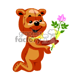 Teddy bear holding a heart for your sweetheart lady. Teddy Bear Giving A Flower Animation Commercial Use Gif Swf Fla Animation 370441 Graphics Factory