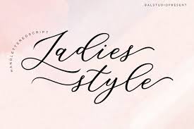 Rembank, a handwritten script font designed by garisman studio, emulates calligraphy with its freehand quality and subtle weight variations. Ladies Style 182373 Handwritten Font Bundles