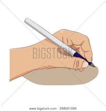 Pen is held with the whole fist. Left Hander Writing Vector Photo Free Trial Bigstock