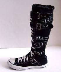 Black And Pink Knee High Converse Converse All Star Chuck Taylor Xxhi Knee High Buckle Canvas Shoes Sz 9 Black Converse Fashionsneakers Sneakers Fashion Emo Shoes Kawaii Shoes