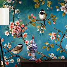 Transform your home, office or business decor and create totally unique interiors with incredible feature walls using our bespoke mural wallpaper. Retro Oil Painting Style Chinese Flowers And Birds Wallpaper Living Room Bedroom Tv Background Wallpaper Mural Mural Wallpaper Floral Wallpaper Mural