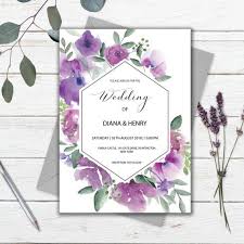 Purple Floral Wedding Invitation Template Printable Instant Etsy Wedding Invitation Templates Wedding Invitations Floral Wedding Invitations