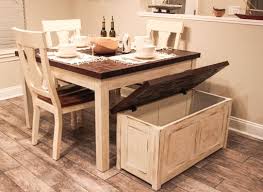A kitchen table that will have a hidden compartment where they can store all their supplies. Custom Rustic Farmhouse Table And Storage Bench By Chip Off The Block Llc Custommade Com