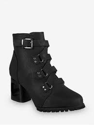 Black Boots With Brown Heel Criss Cross Buckle Strap High Heel Ankle Boots Boots Brown Thigh High Boots High Heel Boots Ankle Boots Outfit Ankle