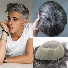 Ending saturday at 7:05pm pdt. Men S Hair Piece Toupee Human Hair Replacement Wig Colour 1b Natural Black And 50 Grey Hair System Toupees For Black Men Wish